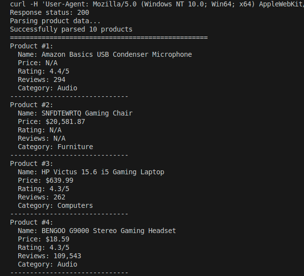 Парсер Amazon портфолио